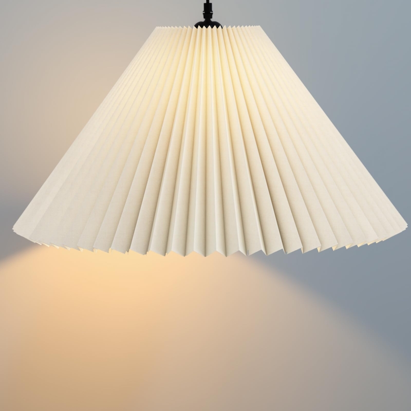 Pleated Lamp Shade in Cream with Empire Silhouette