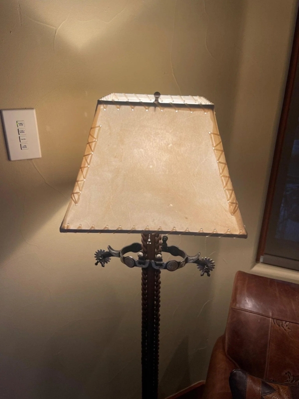 Rawhide Rectangular Lamp Shade Rustic Western Lodge Whipstitched