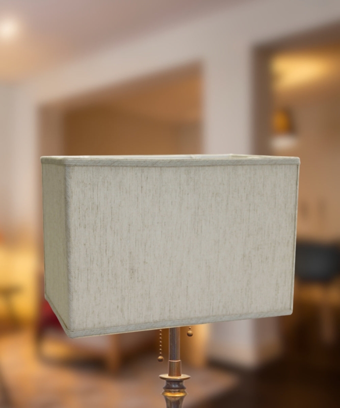 Rectangular Drum Lampshade Oatmeal Linen Softback Spider Fitter