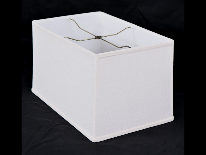 Rectangular Linen Lamp Shade Corner Seams Structured