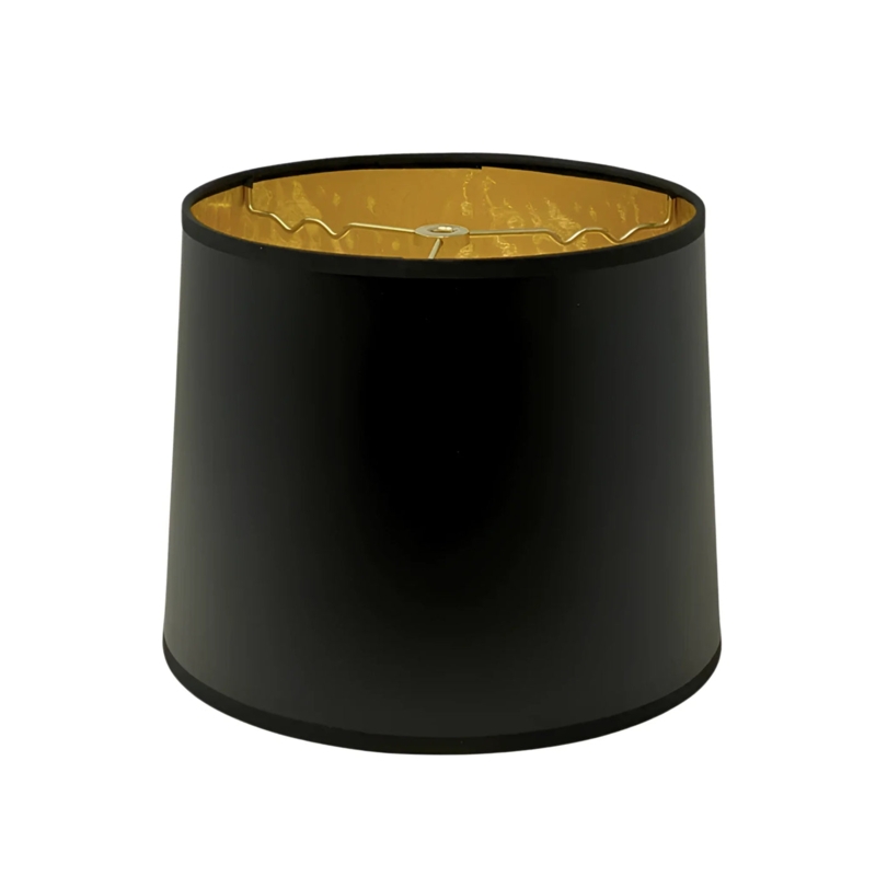 Retro Drum - Black/Gold Parchment Lampshade