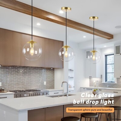 Rod Hung Suspension Pendant Light, Frosted Glass Single Fixture