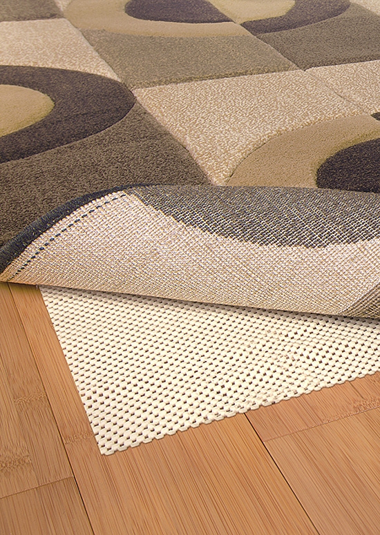 Rug Pad: Beige Waffle Weave Mesh, Low-Profile Runner Underlay