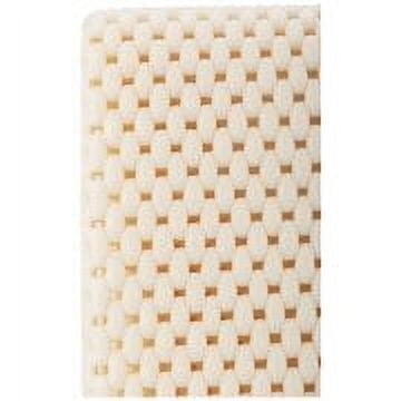Rug Pad: Cream Cushioned Perforated Grid, Non-Slip Underlay