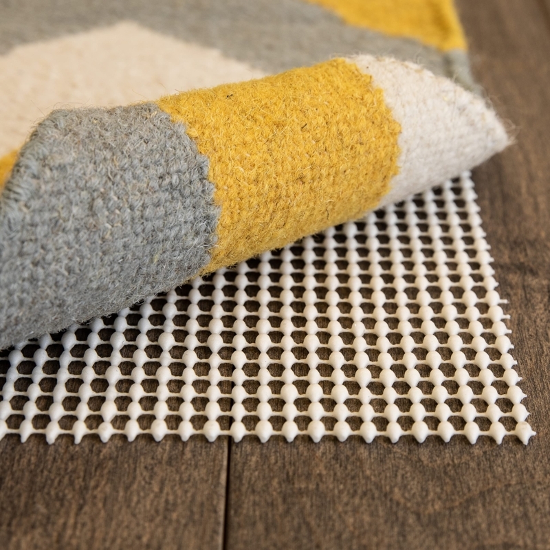Rug Pad: Low-Profile Open-Weave Mesh, Breathable Area Rug Underlay