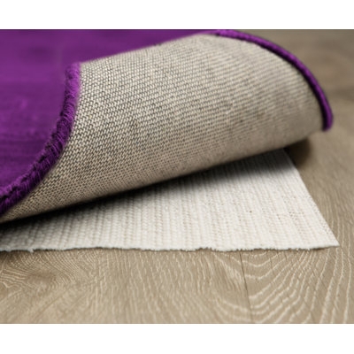 Rug Pad: Open Grid Design, White Low-Profile Non-Slip Gripper