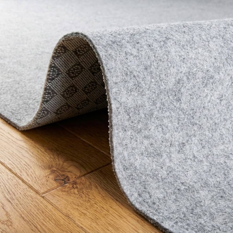 Rug Pad: Thick Gray Felt Cushion with Non-Slip Dual Surface Grip
