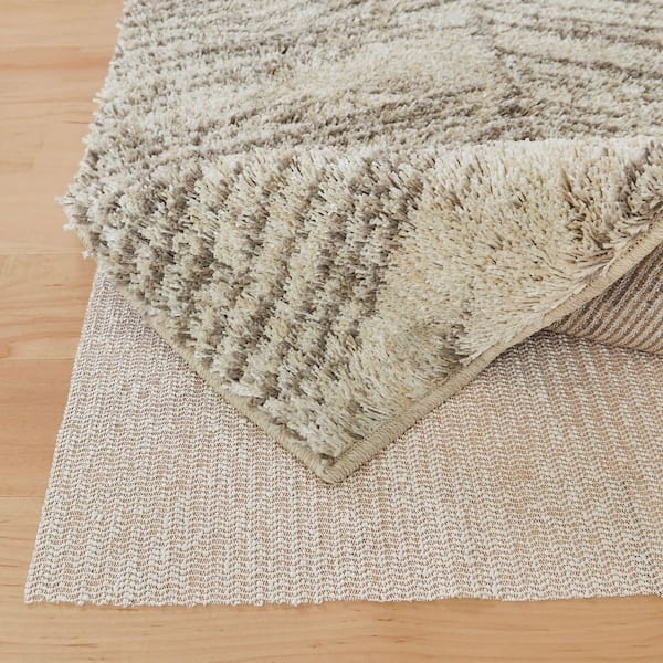 Rug Pad: White Open Grid Mesh, Breathable Non-Slip Gripper