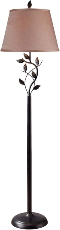 Rustic Bronze Floor Lamp with Scroll Bracket Detail
