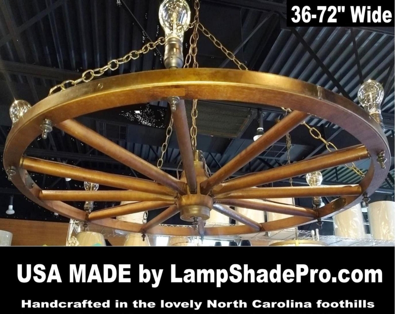 Rustic Distressed Wood Wagon Wheel Chandelier, Candle-Style