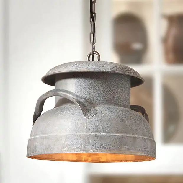 Rustic Milk Can Pendant Light | Antique Farmhouse