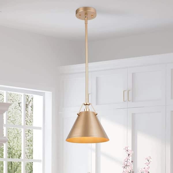 Satin Gold Bell Pendant Light for Minimalist Dining Corner Styling