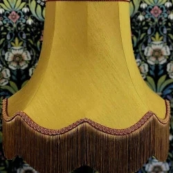 Scalloped Lampshade Antique Gold Fringe Tassels Victorian