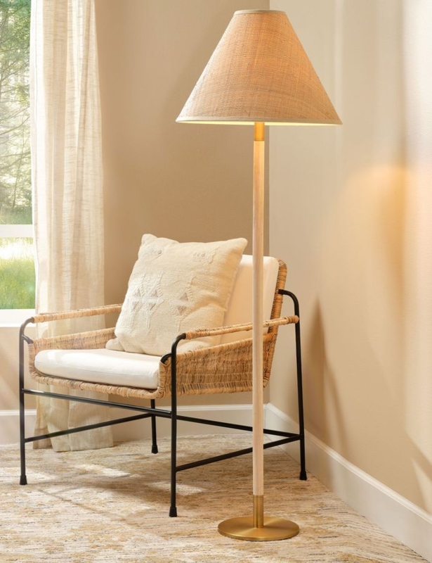 Scandinavian Floor Lamp Tripod Base Slender Silhouette Light Wood