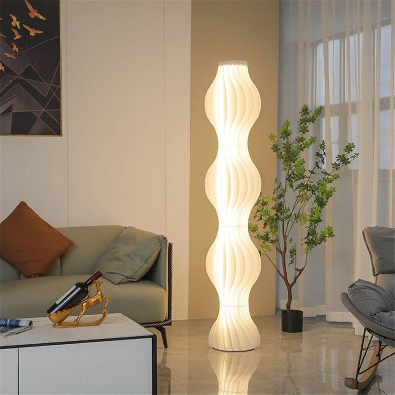 Sculptural Floor Lamp Acrylic Wavy Silhouette Organic Modern Accent