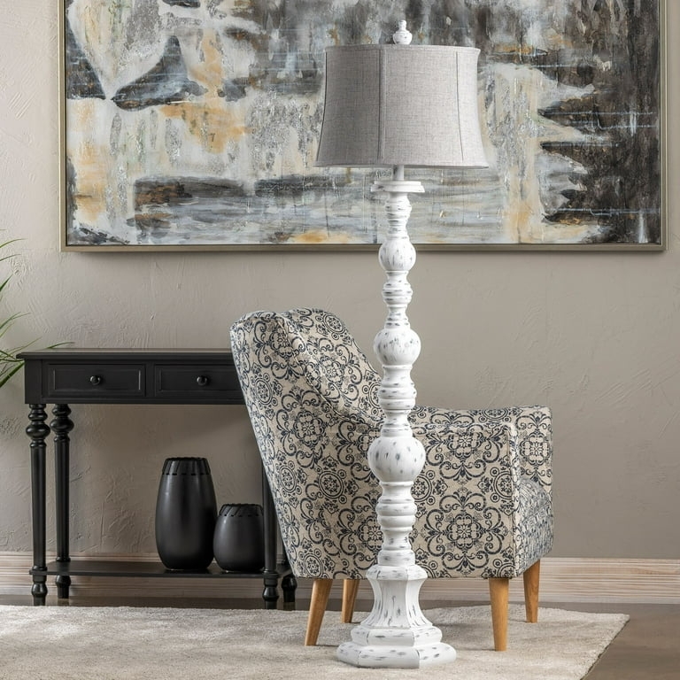 Sculptural Floor Lamp: Elegant Monochromatic Tripod Base Tapered Shade