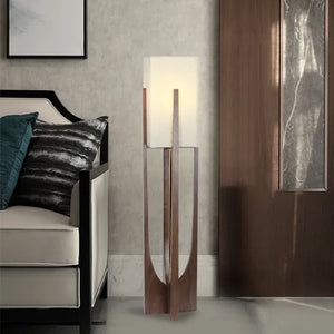 Sculptural Floor Lamp Triple Tube Tiered Heights Frosted Glow