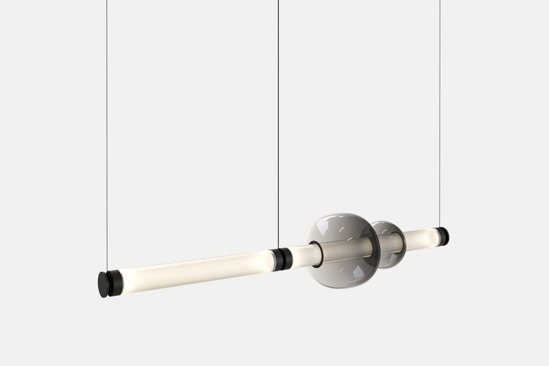 Sculptural Modular Pendant Light Chandelier, Satin Copper Frame.