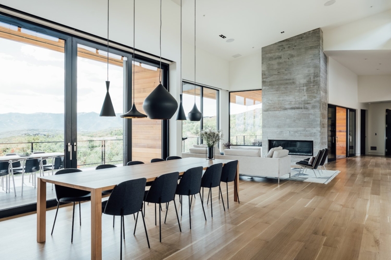 Sculptural Pendant Light Trio with Mixed Geometric Matte Black Shades