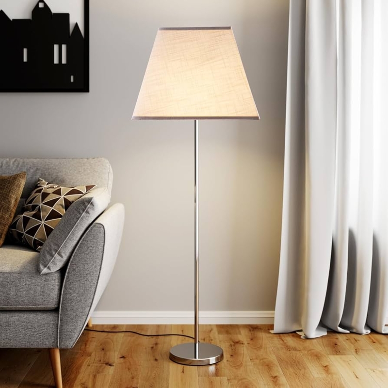 Set of 2 Lamp Shades Square Tapered Linen Texture Matte
