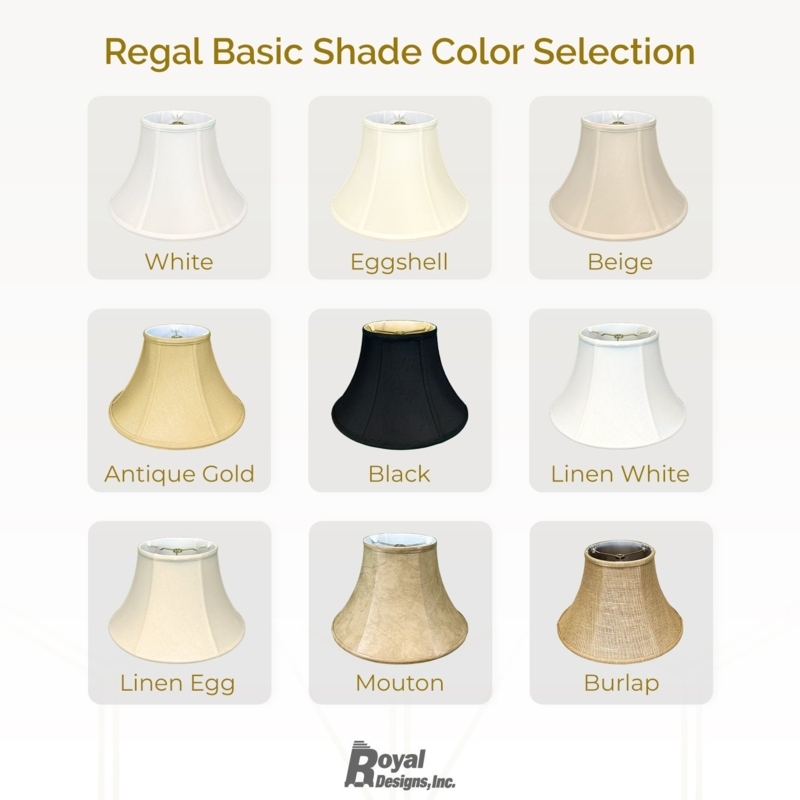 Shallow Bell Lamp Shade, Vertical Piping, Bias Trim, Linen-Like