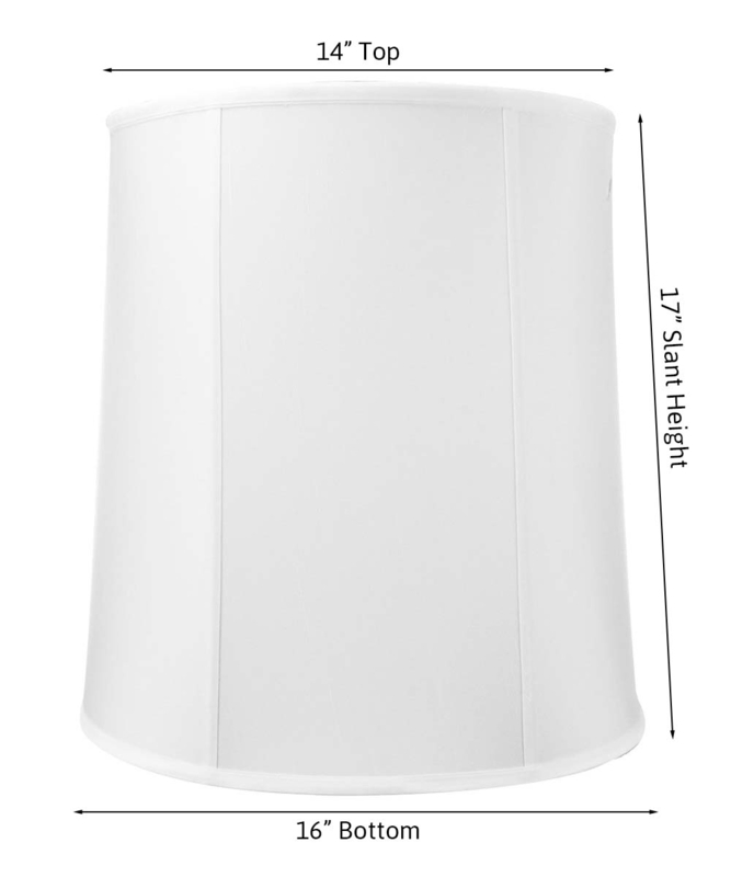 Shantung Fabric Lamp Shade Crisp White Drum Silhouette