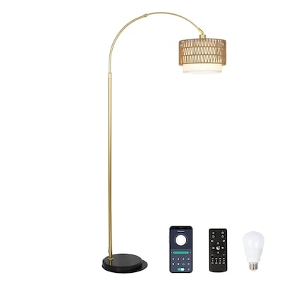 Shelf Floor Lamp: Espresso Wood-Toned with Integrated Shelving