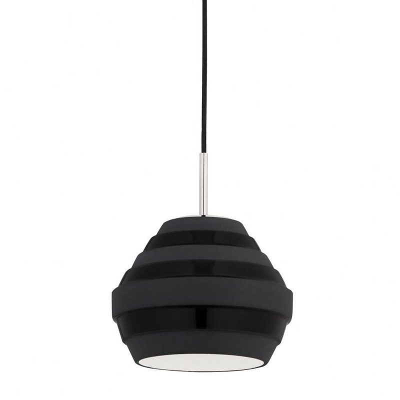 Single Light Pendant Polished Nickel Shade Bell Shape Mixed Metal