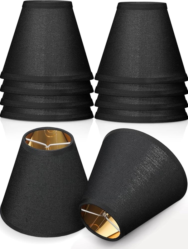 Small Clip On Lamp Shades Beige Linen Barrel Rustic Set
