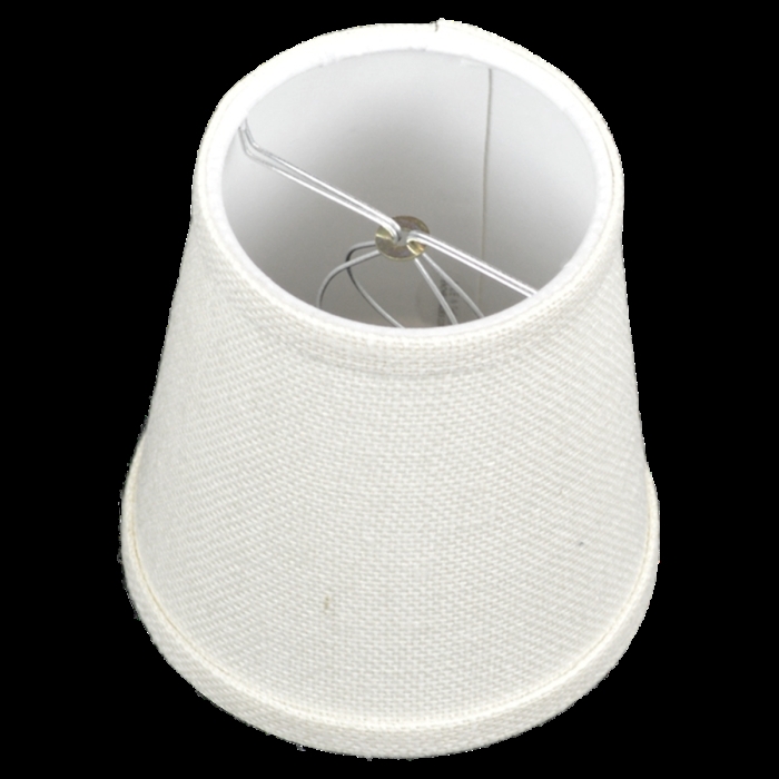Small Clip On Lampshade Tapered Off White Matte with Black Trim