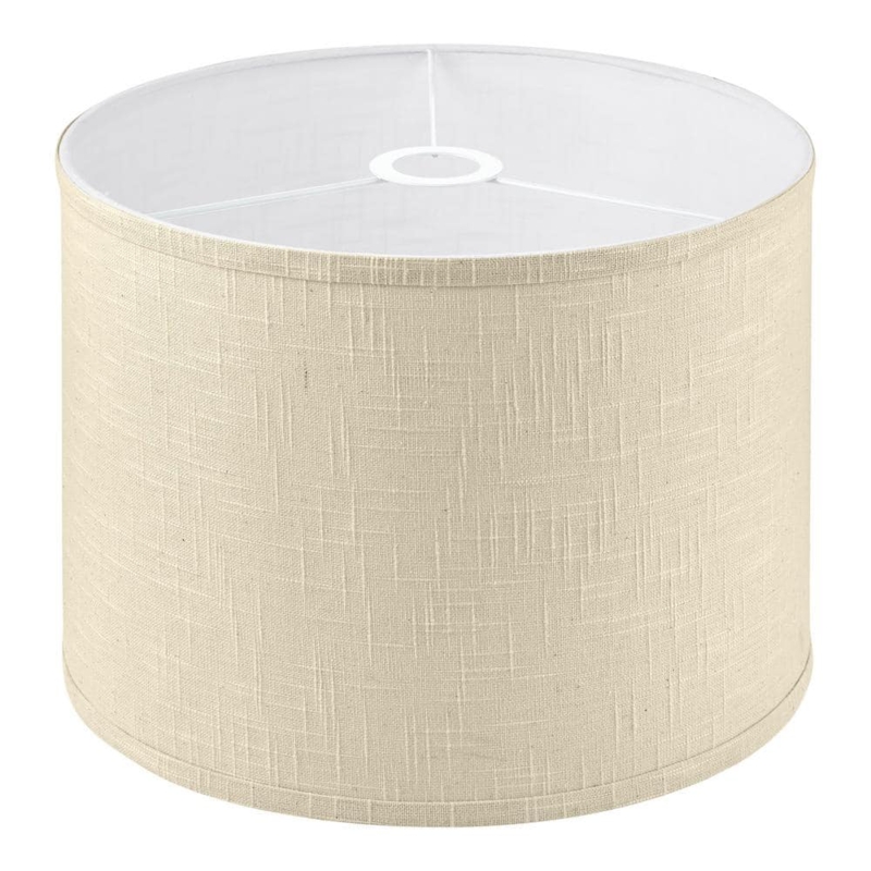 Small Drum Pendant Lamp Shade Off White Linen Fabric Minimalist Fitter