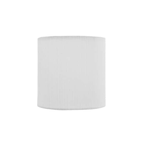 Small Eggshell Drum Shade, Clip-On Attachment, Transitional Style