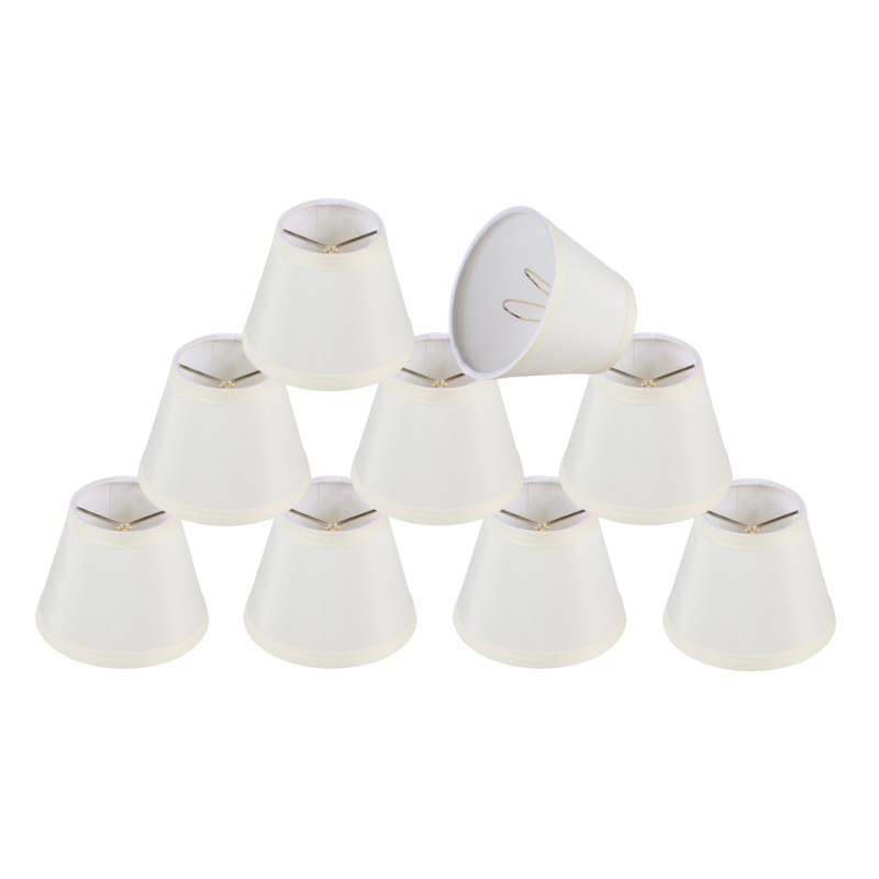 Small Empire Lamp Shade Off White Hardback Clip On Candelabra