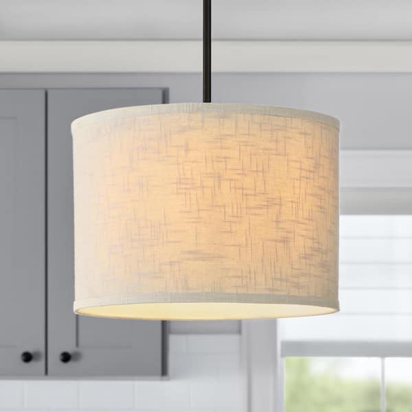 Small Lamp Shade Tapered Drum Cream Linen Top Fitter