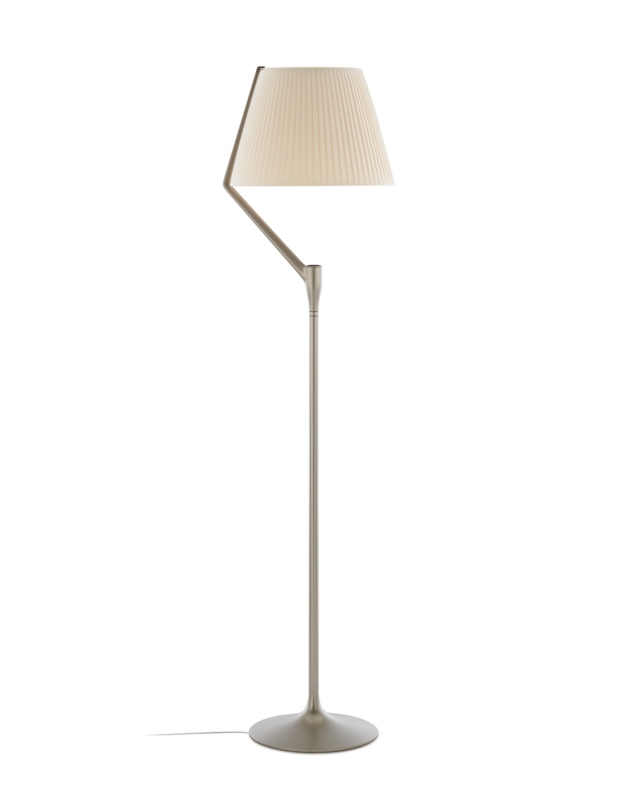 Speckled Grey Stone Monolithic Floor Lamp with Bowl Shade