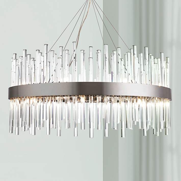 Sputnik Chandelier Crystal Sphere Accents Radiating Arms Glam