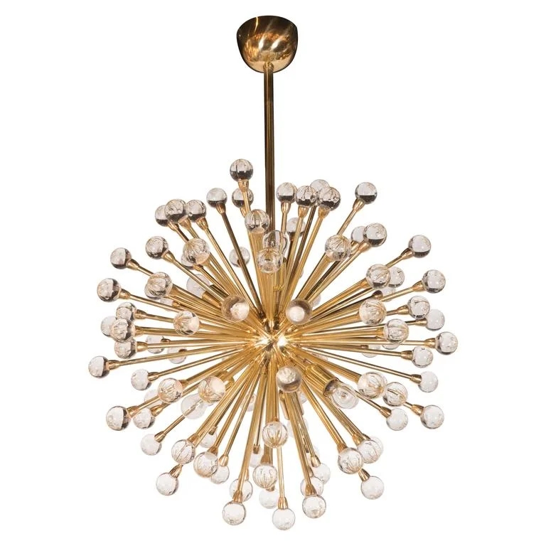 Sputnik Chandelier, Handblown Crystal Balls, Starburst, Modern Spheres