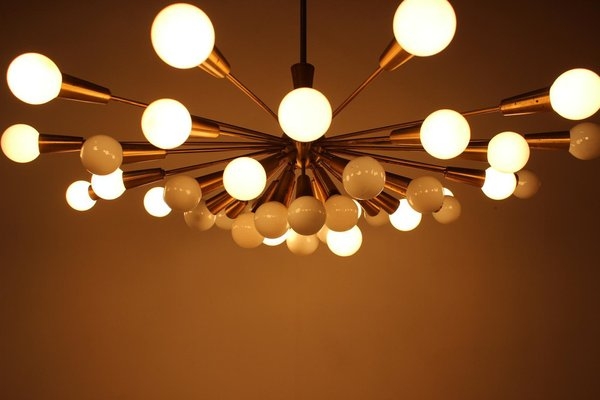 Sputnik Chandelier, Oversized Scale, Polished Finish, Multi-Arm Pendant