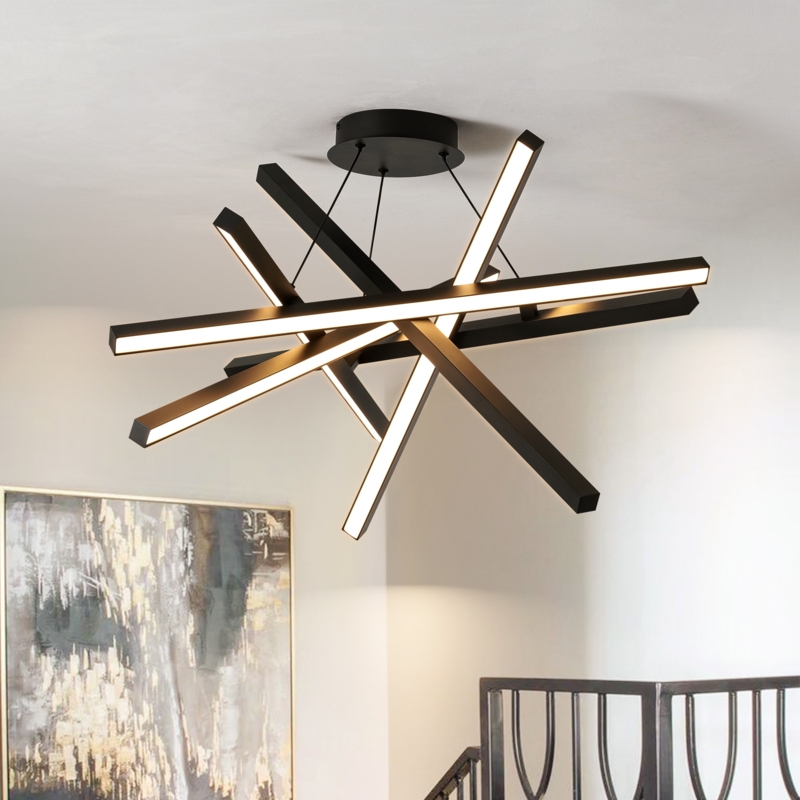 Sputnik Chandelier Six-Arm Design Industrial Linear LED