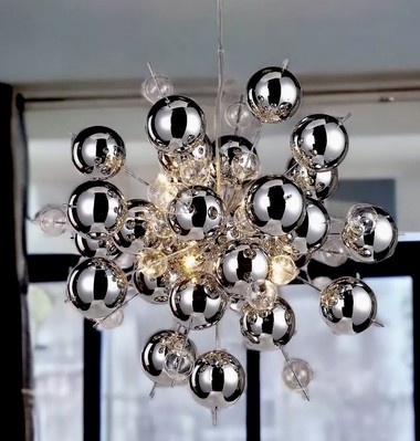 Sputnik Chandelier Starburst Silhouette Clear Spherical Shades