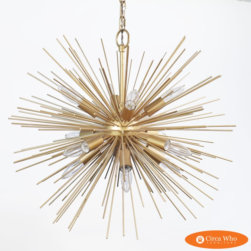 Sputnik Chandelier, Vintage Inspired, Brushed Metallic Starburst Fixture