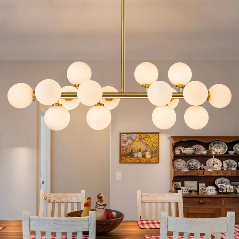Sputnik Linear Chandelier Contemporary Branching Arms Exposed Bulb (74 characters)