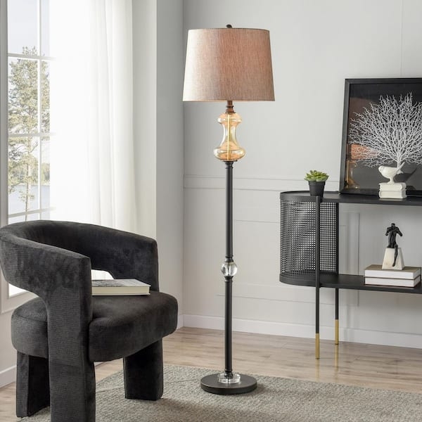 Standard Floor Lamp in Bronze Finish with Dual Pull Chains