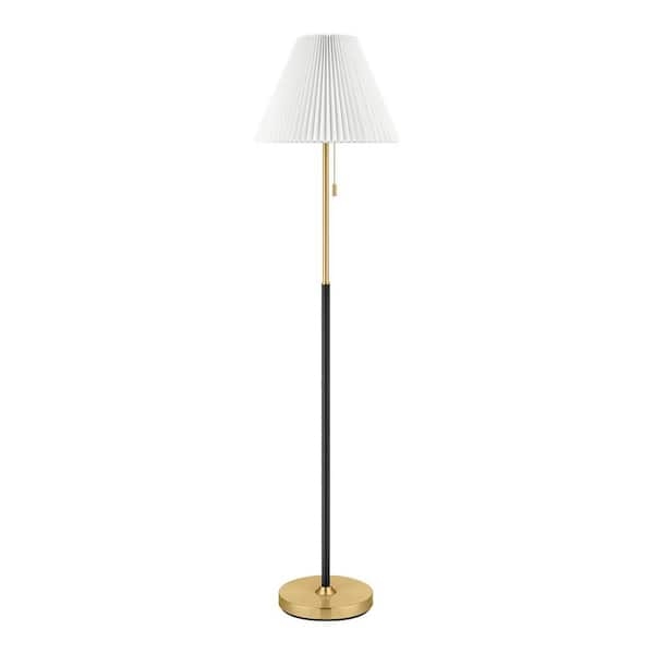 Standard Floor Lamp Pleated Shade, Traditional Black Floor Lamp