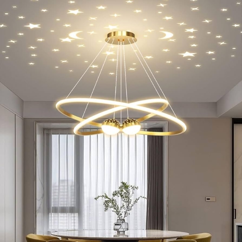 Starburst Chandelier Gold Gypsophila Design for Bedroom Lighting