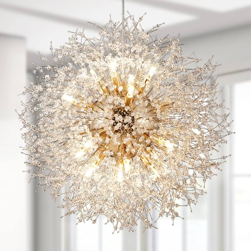 Starburst Chandelier Living Room Dandelion Crystal Firework Design (73 characters)