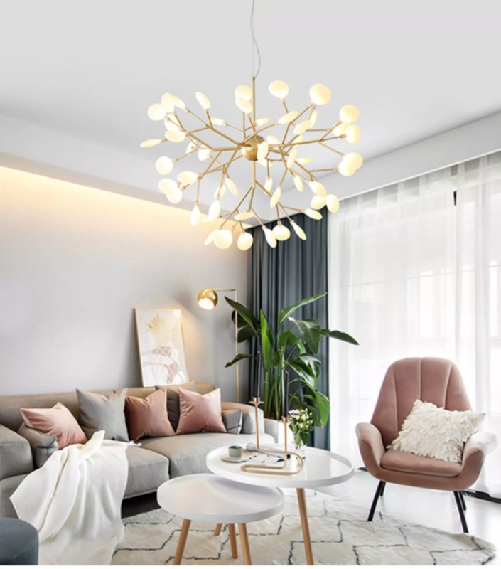 Stone Accent Wall with Warm Ambient Sconces in Modern Living Room