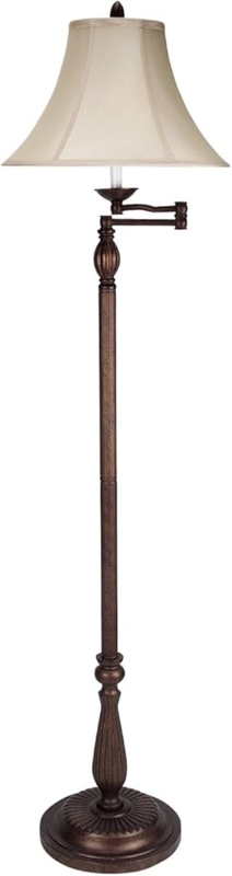 Swing Arm Floor Lamp Dual Light Antique Bronze Finish