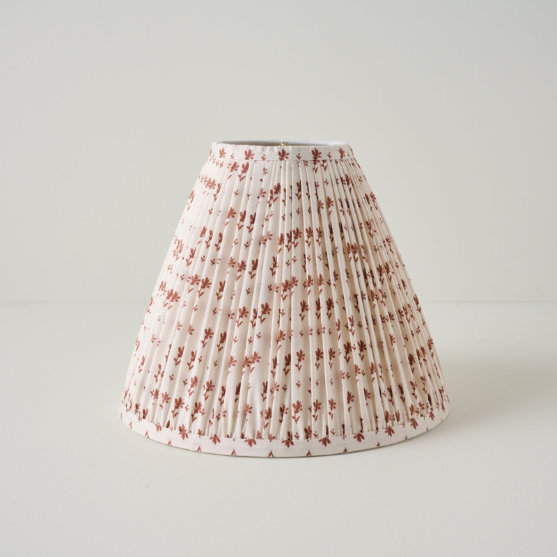 Table Lamp, Botanical Blockprint Earthy Color Palette Artisan
