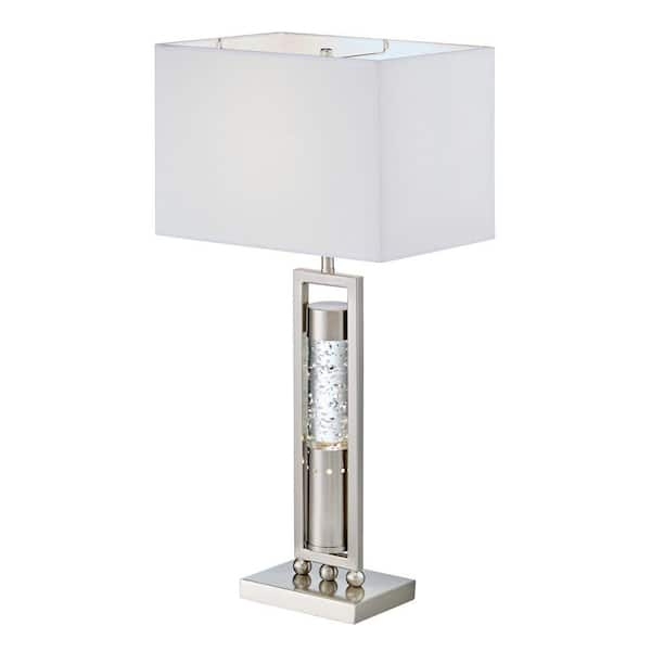 Table Lamp Bubbling Water Dance Effect Polished Nickel Column Base